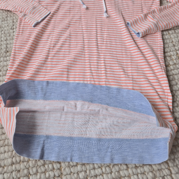Southern Tide S Striped Orange Hooded Long Sleeve Mini Dress Cotton Spring Beach - Picture 11 of 14